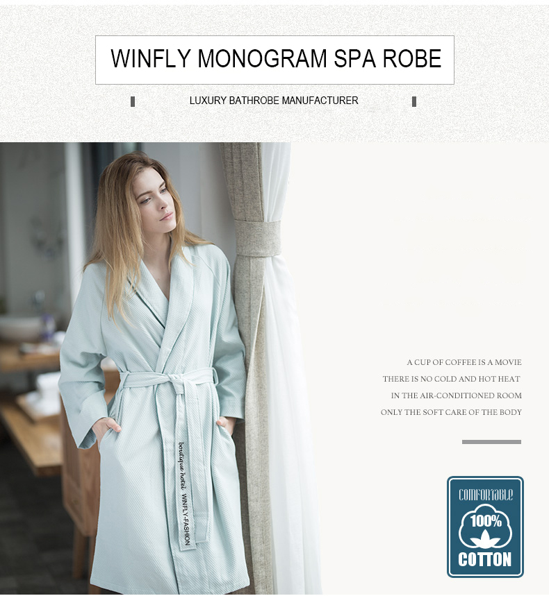Luxury 100 Cotton Monogram Spa RobeCustom Embroidered robes
