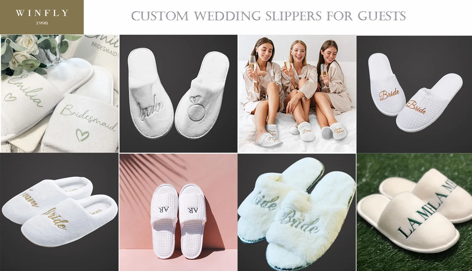 Bride and Wedding Party Slippers – Heirloom Hourglass-as247.edu.vn