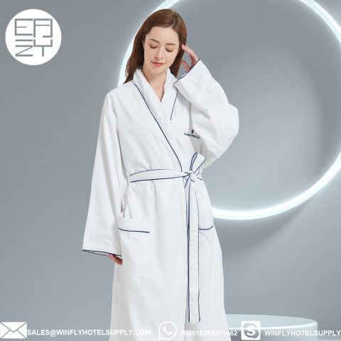 Luxury Microfiber Spa Robe Lined Terry Cloth