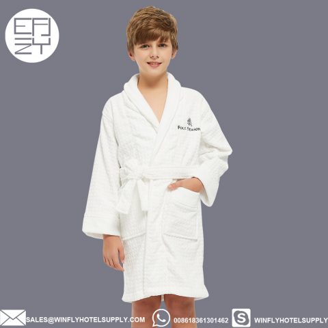 100% Cotton Custom Monogrammed kids spa robes wholesale