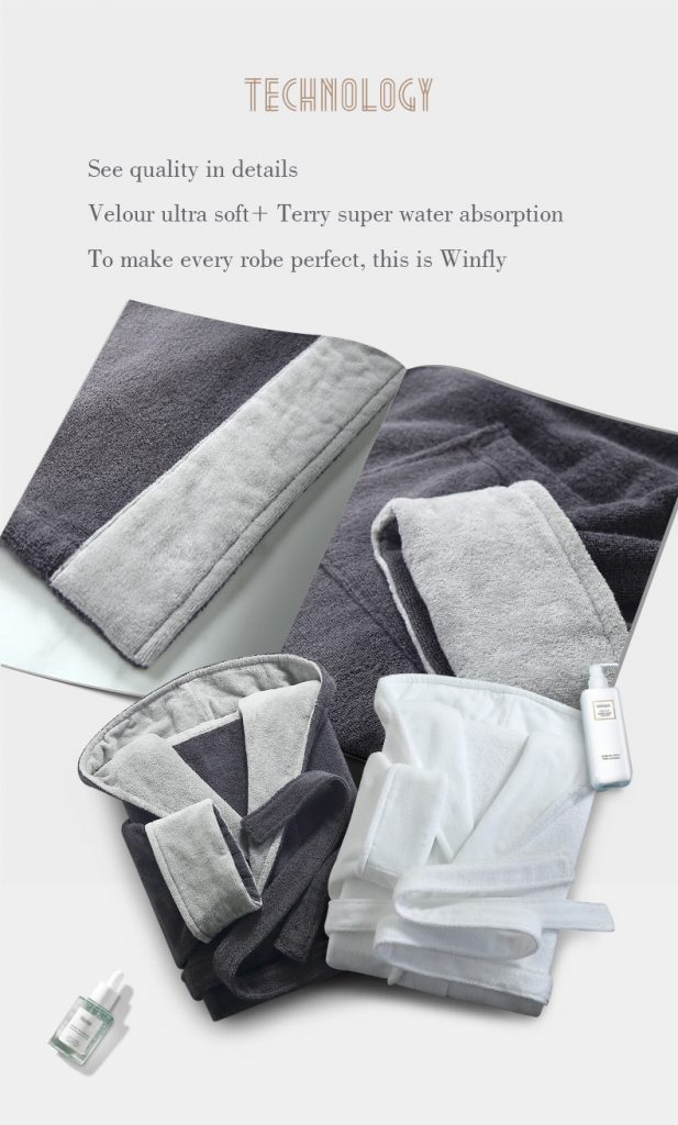 Wholesale Luxury Hilton Spa Robes with Hood Winfly
