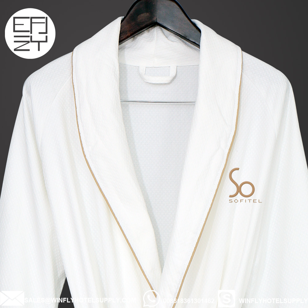Luxury Embroidered Waffle Robes Custom Waffle Bathrobes