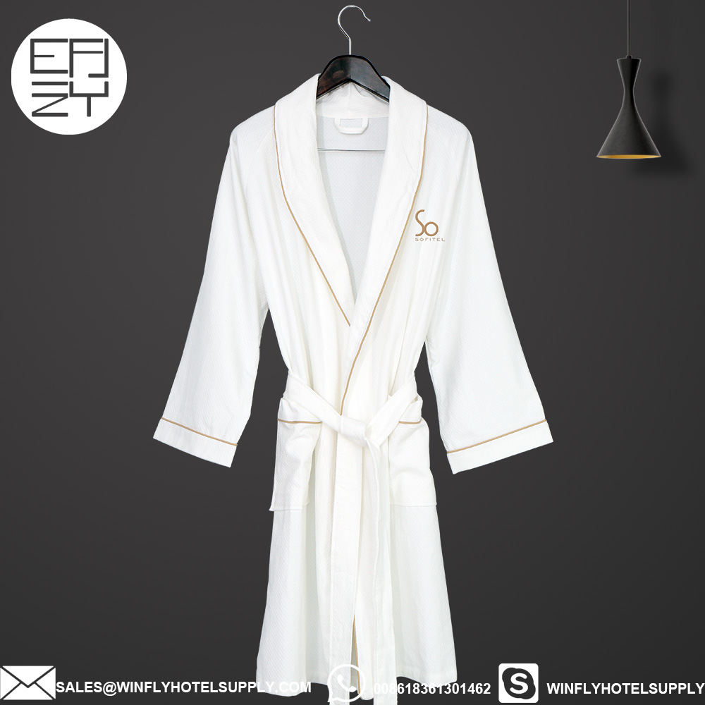 Luxury Embroidered Waffle Robes Custom Waffle Bathrobes