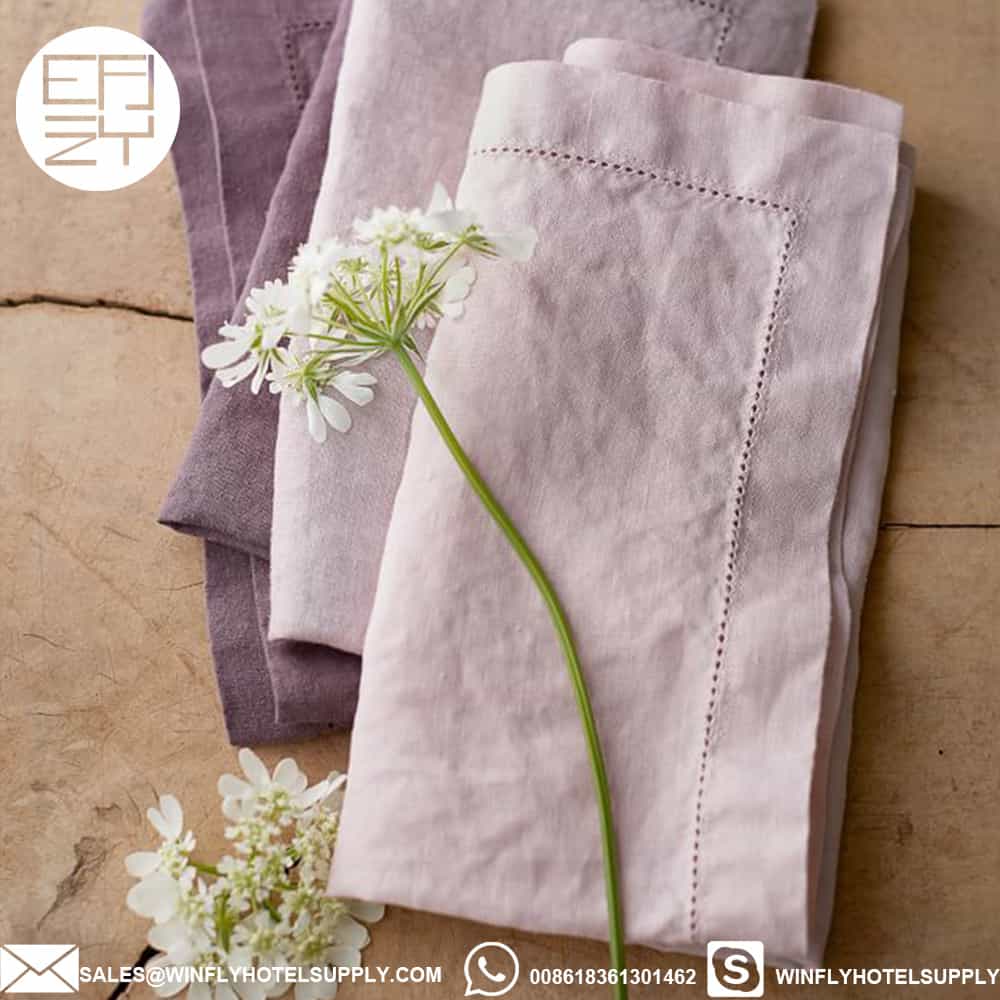 Luxury 100 Linen Hemstitch Napkins Wholesale Winfly